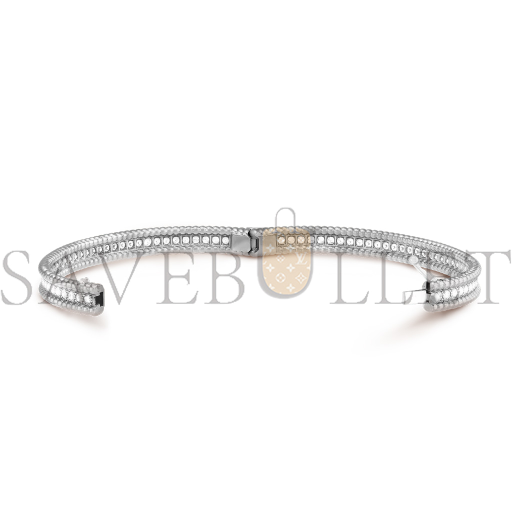 VAN CLEEF ARPELS PERLÉE DIAMONDS BRACELET, 1 ROW, MEDIUM MODEL - WHITE GOLD, DIAMOND  VCARP27J00